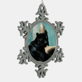 Panter Tin Sneeuwvlok Ornament (Links)