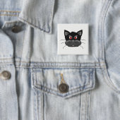 Panter Vierkante Button 5,1 Cm (In situ)