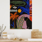 Panter Zon Krokodil Natuur Illustratie Poster (Keuken)