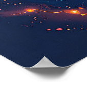 Panterportret met Abstracte vurige elementen Poster (Hoek)