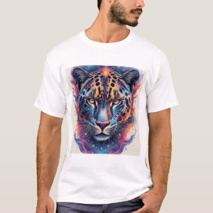Panterportret met abstracte vurige elementen t-shirt