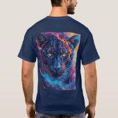 Panterportret met abstracte vurige elementen t-shirt (Achterkant)