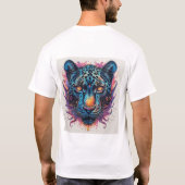 Panterportret met abstracte vurige elementen t-shirt (Achterkant)