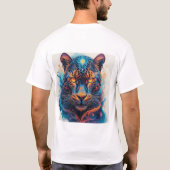 Panterportret met abstracte vurige elementen t-shirt (Achterkant)