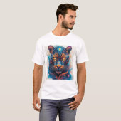 Panterportret met abstracte vurige elementen t-shirt (Voorkant volledig)
