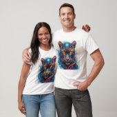 Panterportret met abstracte vurige elementen t-shirt (Unisex)