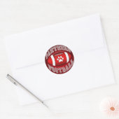 Panters Football Rood en Wit Ronde Sticker (Envelop)