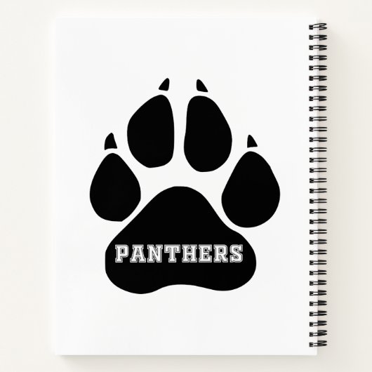 Panters Word Cloud 8.5" x 11" spiraal Notitieboek (Achterkant)