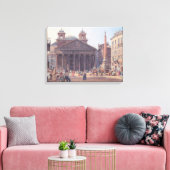 Pantheon en Piazza della Rotonda in Rome, Italië Canvas Afdruk (Insitu (Woonkamer))