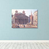 Pantheon en Piazza della Rotonda in Rome, Italië Canvas Afdruk (Insitu (Houten vloer))