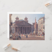 Pantheon en Piazza della Rotonda in Rome, Italië Kaart (Voorkant / Achterkant in situ)