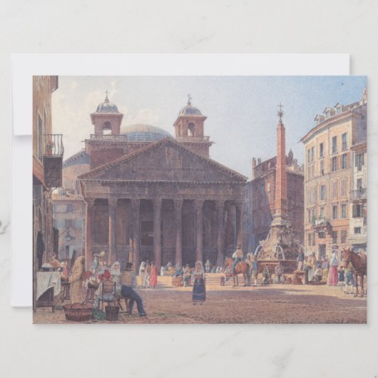 Pantheon en Piazza della Rotonda in Rome, Italië Kaart (Voorkant)