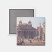Pantheon en Piazza della Rotonda in Rome, Italië Magneet (Voorkant / Achterkant)