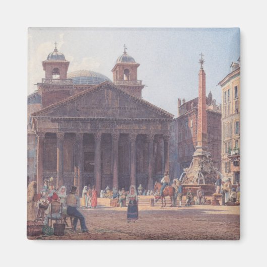 Pantheon en Piazza della Rotonda in Rome, Italië Magneet (Voorkant)