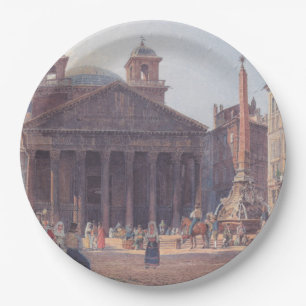 Pantheon en Piazza della Rotonda in Rome, Italië Papieren Bordje