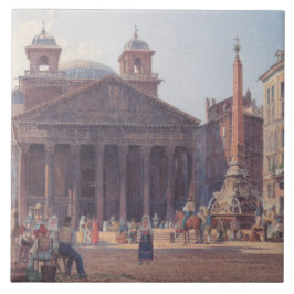 Pantheon en Piazza della Rotonda in Rome, Italië Tegeltje