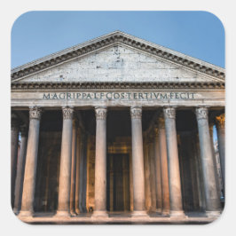 Pantheon holy tempel bij zonsopgang - Rome, Italië Vierkante Sticker