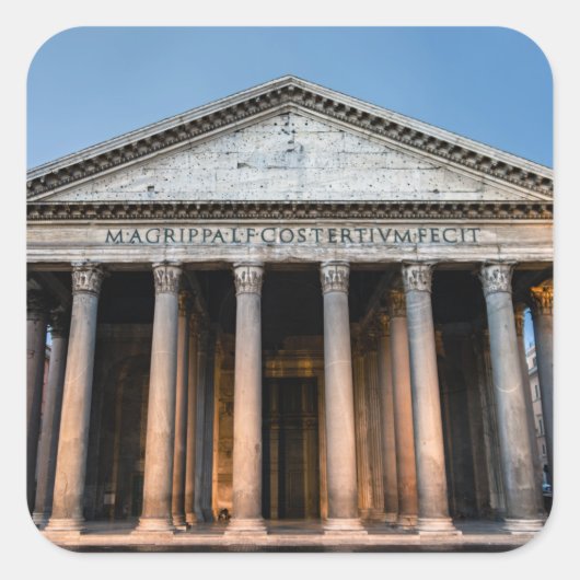 Pantheon holy tempel bij zonsopgang - Rome, Italië Vierkante Sticker (Voorkant)