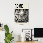 Pantheon Interieur Poster, Rome Koepel, Zwart & Wi Poster (Thuiskantoor)