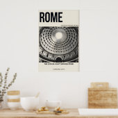 Pantheon Interieur Poster, Rome Koepel, Zwart & Wi Poster (Keuken)