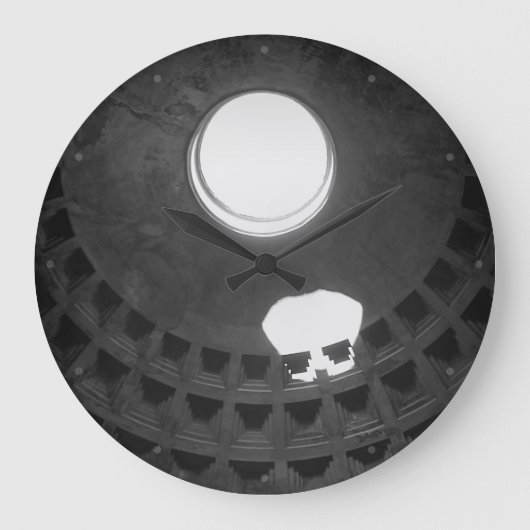 Pantheon Light Skull Rome Italië Zwart-wit Grote Klok (Voorkant)
