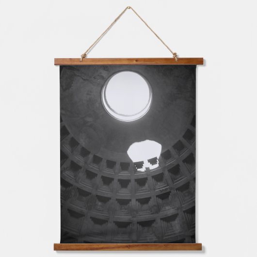 Pantheon Light Skull Rome Italië Zwart-wit Hangend Wandkleed (Voorkant)