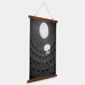 Pantheon Light Skull Rome Italië Zwart-wit Hangend Wandkleed (Gebogen)