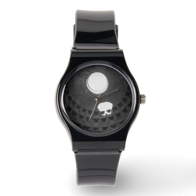 Pantheon Light Skull Rome Italië Zwart-wit Horloge (Voorkant)