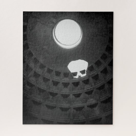 Pantheon Light Skull Rome Italië Zwart-wit Legpuzzel (Verticaal)