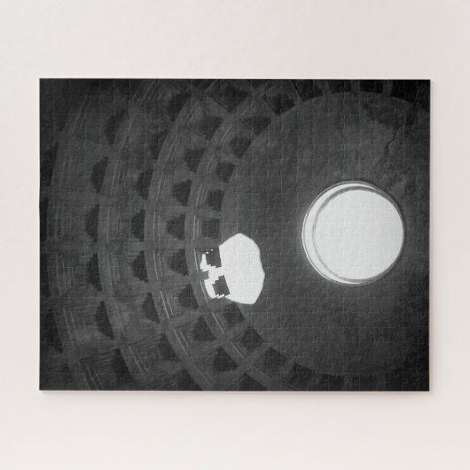 Pantheon Light Skull Rome Italië Zwart-wit Legpuzzel (Horizontaal)