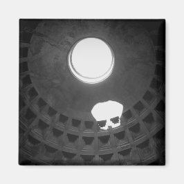 Pantheon Light Skull Rome Italië Zwart-wit Magneet