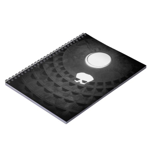 Pantheon Light Skull Rome Italië Zwart-wit Notitieboek (Linkerzijde)