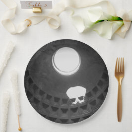 Pantheon Light Skull Rome Italië Zwart-wit Papieren Bordje