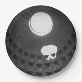 Pantheon Light Skull Rome Italië Zwart-wit Papieren Bordje