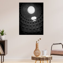 Pantheon Light Skull Rome Italië Zwart-wit Poster
