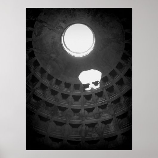 Pantheon Light Skull Rome Italië Zwart-wit Poster (Voorkant)