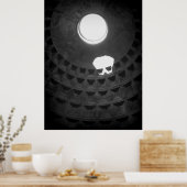 Pantheon Light Skull Rome Italië Zwart-wit Poster (Keuken)