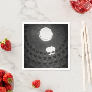Pantheon Light Skull Rome Italië Zwart-wit Servet