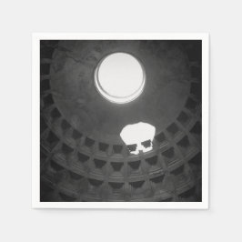 Pantheon Light Skull Rome Italië Zwart-wit Servet