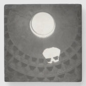 Pantheon Light Skull Rome Italië Zwart-wit Stenen Onderzetter (Voorkant)