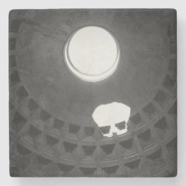 Pantheon Light Skull Rome Italië Zwart-wit Stenen Onderzetter
