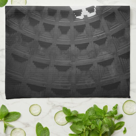 Pantheon Light Skull Rome Italië Zwart-wit Theedoek (Gevouwen)