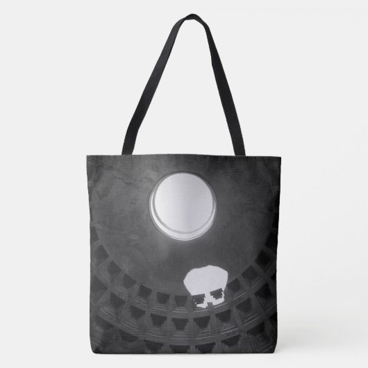 Pantheon Light Skull Rome Italië Zwart-wit Tote Bag (Voorkant)