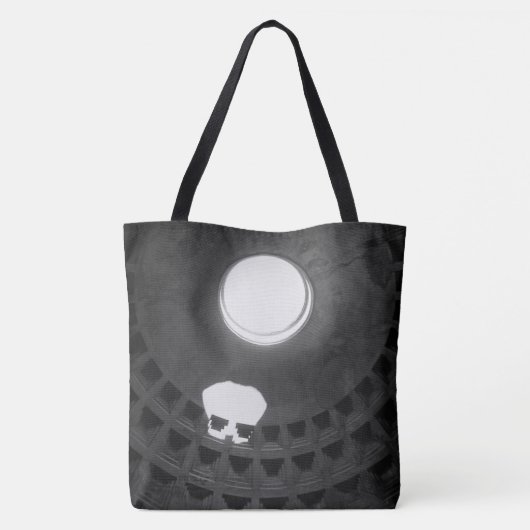 Pantheon Light Skull Rome Italië Zwart-wit Tote Bag (Achterkant)