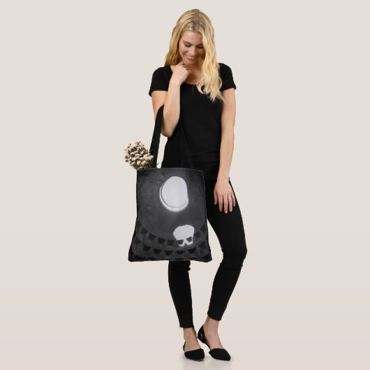 Pantheon Light Skull Rome Italië Zwart-wit Tote Bag (Op model)