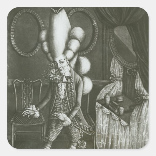 Pantheon Macaroni, 1773 Vierkante Sticker (Voorkant)