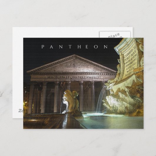 Pantheon, Rome. Briefkaart (Voorkant / Achterkant)