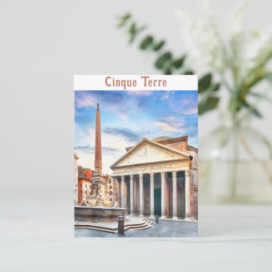 Pantheon Rome Italië  Europa Reizen Briefkaart (Staand voorkant)