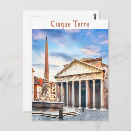 Pantheon Rome Italië  Europa Reizen Briefkaart (Voorkant / Achterkant)