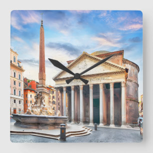 Pantheon Rome Italië Vintage Europa Reizen Vierkante Klok